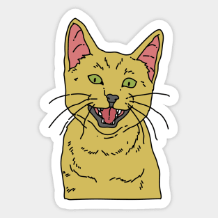 Yellow Smiling Cat Sticker